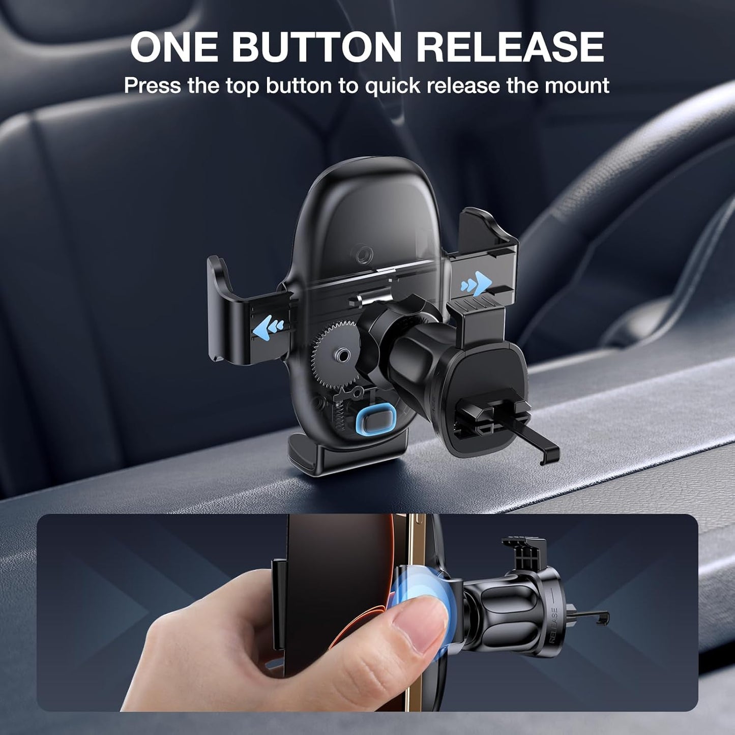 Miracase Handyhalterung für Lüftungsschlitze im Auto【2026 Breitere Klemme & Metallhaken】 Handyhalterung für Lüftungsschlitze im Auto, Freisprechfunktion, Handy-Autohalterung für iPhone 17 Pro Max 16 15 14 13 12 Samsung S25 Autozubehör