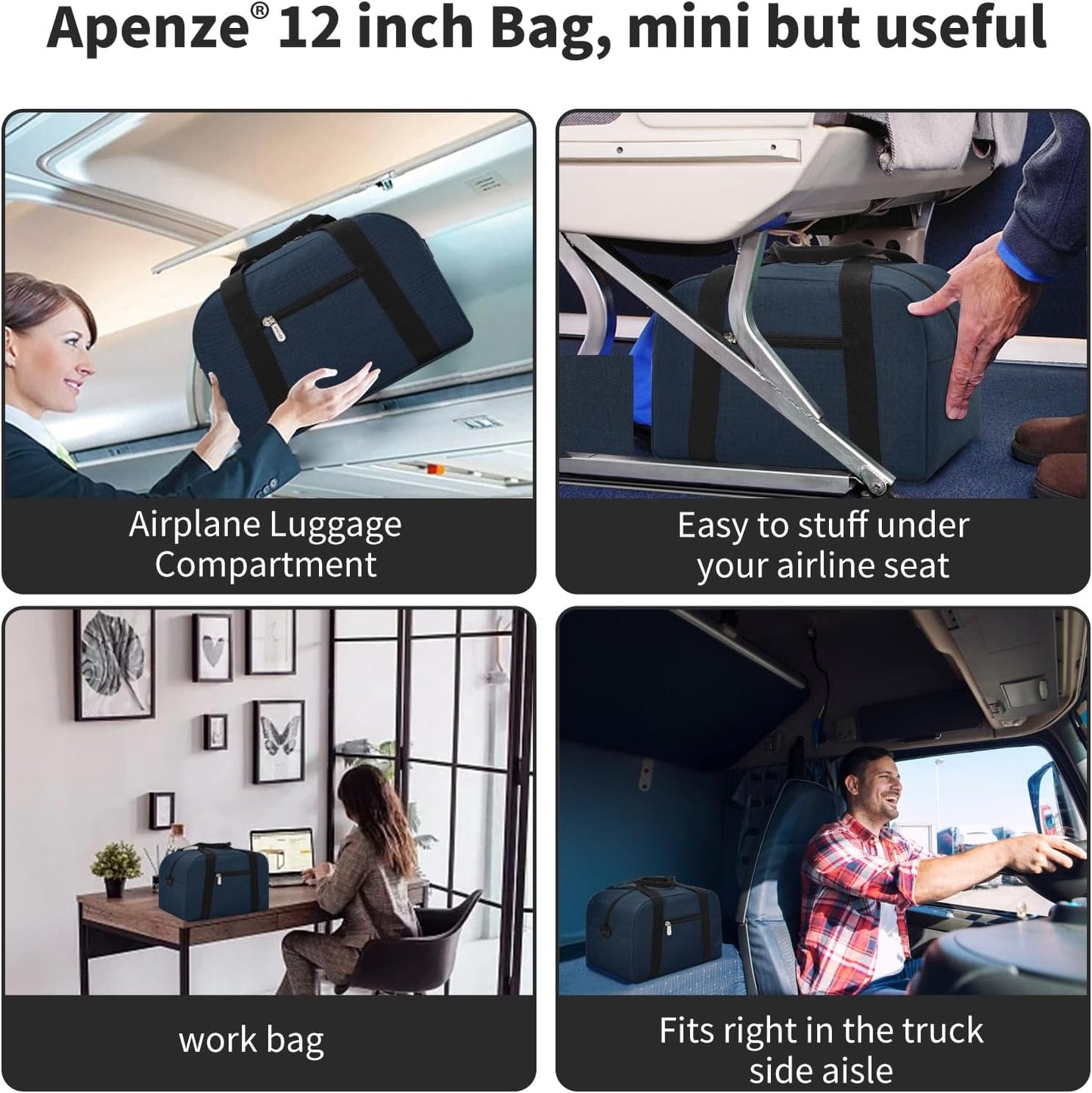 Kleine Sporttasche 18 Zoll Handgepäck Reisetasche für Wochenendtrips Sport-Schwarz