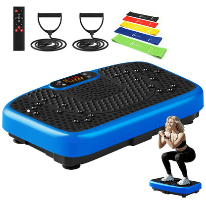 SoftGym Waver Vibration Plate Exercise Machine for Lymphatic Drainage Weight Loss,120 Speed Levels Vibrating Platform with Resistance Bands,Full-Body Workout Equipment for Muscle Activation