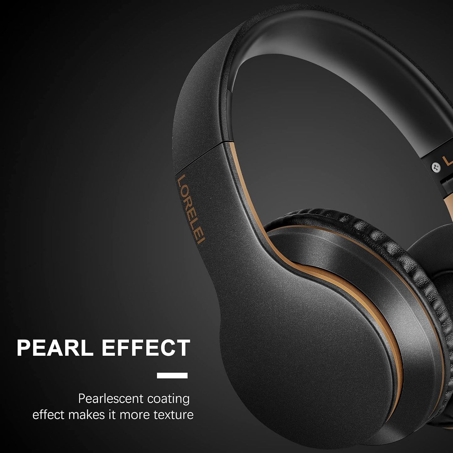 LORELEI X6 Over-Ear Kabelgebundene Stereo-Bass-Kopfhörer mit Mikrofon, Leicht, Faltbar & Portabel mit 1,45M Kabel ohne Verheddern für Smartphone, Tablet, MP3/4, Space Black
