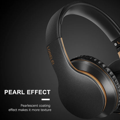 LORELEI X6 Over-Ear Kabelgebundene Stereo-Bass-Kopfhörer mit Mikrofon, Leicht, Faltbar & Portabel mit 1,45M Kabel ohne Verheddern für Smartphone, Tablet, MP3/4, Space Black