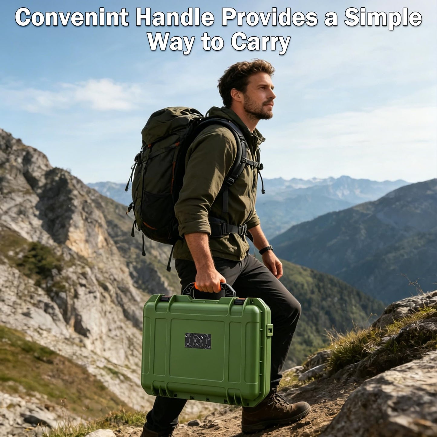 IP67 Waterproof Case for Starlink Mini, Hard Carrying Case for Starlink Mini Dish with Precision Cut Foam, Shockproof Travel Bag for Camping, RV, Hiking, Green