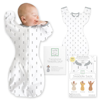 SwaddleDesigns Swaddle Sack with Arms Up Half-Length Sleeves and Mitten Cuffs,
