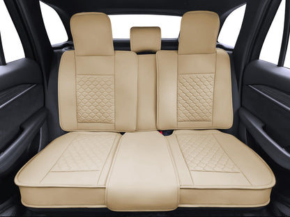 Elantrip 2PCs Front Car Seat Covers Leather Water Proof Seat Protector Universal fit for Most Cars SUVs and Trucks Black