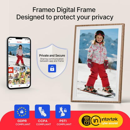 Frameo 10.1 Inch WiFi Digital Picture Frame, Smart Cloud Electronic Photo Frame with HD IPS Touch Screen Slideshow 32GB Memory Auto-Rotate Wall Mount, Share Photos/Videos from Phone - Gifts for Mom