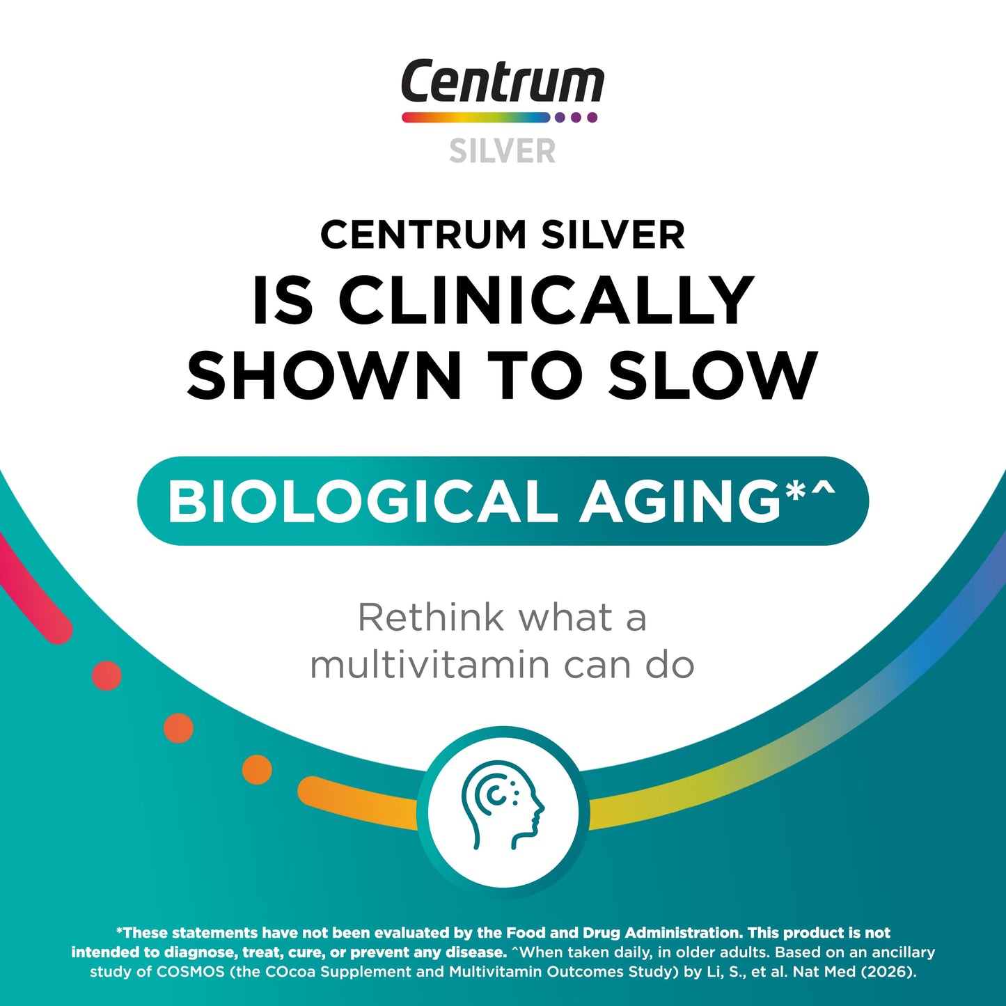 Centrum Silver Multivitamin for Adults 50 Plus, Multivitamin/Multimineral Supplement, Vitamin D3, B Vitamins, Gluten Free, Non-GMO Ingredients, Supports Memory and Cognition in Older Adults - 220 Ct