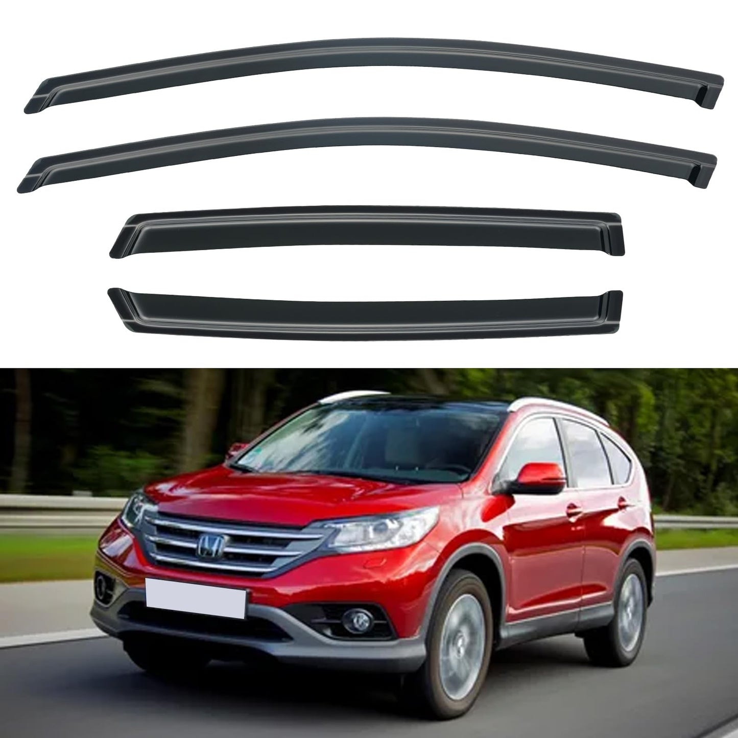Window Visors Rain Guards for 2015-2026 Ford F150 SuperCrew & 2017-2026 F-150 Raptor F250 F350 F450 F550 Super Duty Crew Cab, Out-Channel Window Vent Deflectors Visors Shades Protectors