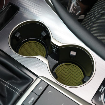 SINGARO Auto-Becheruntersetzer, 4 Stück universelle rutschfeste Becherhalter, in Ornamente eingebettete Untersetzer, Auto-Interieur-Zubehör, Schwarz