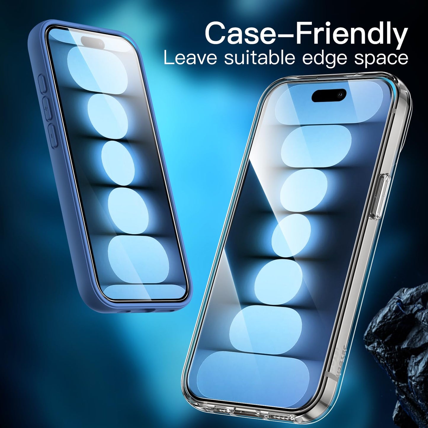 JETech Displayschutzfolie für iPhone 16 6,1 Zoll, gehärtetes Glas mit einfachem Installationstool, Case-Friendly, HD Klar, 3 Stück