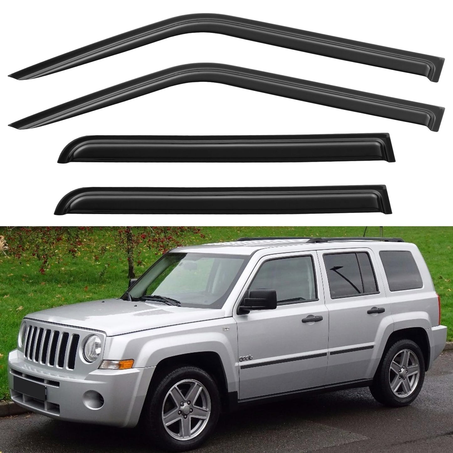 Window Visors Rain Guards for 2015-2026 Ford F150 SuperCrew & 2017-2026 F-150 Raptor F250 F350 F450 F550 Super Duty Crew Cab, Out-Channel Window Vent Deflectors Visors Shades Protectors