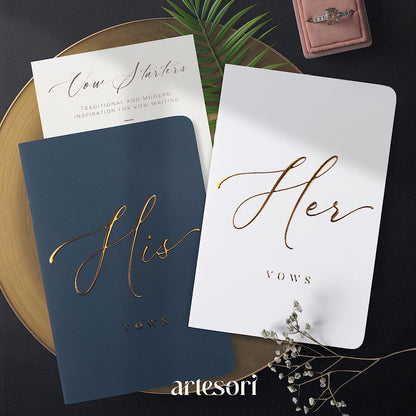 ARTESORI Premium Ehegelübde-Buch für Sie & Ihn, Soft-Touch, Goldfolie, 28 linierte Seiten, Ehegelübde-Bücher für Sie und Ihn, Hochzeits-Essentials, Hochzeits-Geschenkideen, Geschenke für Sie und Ihn [Weiß & Schwarz]