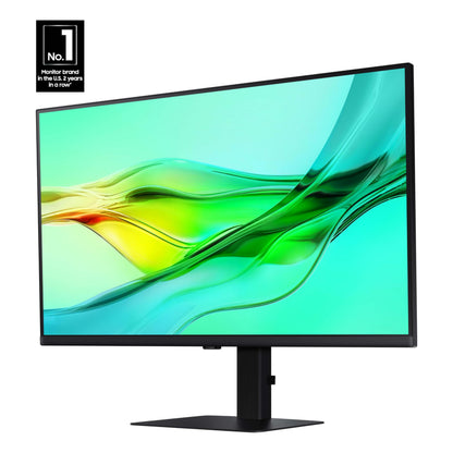 SAMSUNG 27" ViewFinity S6 (S60UD) Series QHD High Resolution Computer Monitor, 100Hz, HDR10, USB-C, Built-In LAN Port, Daisy Chain Support, Easy Setup, Height Adjustable Stand, LS27D606UANXGO, 2024