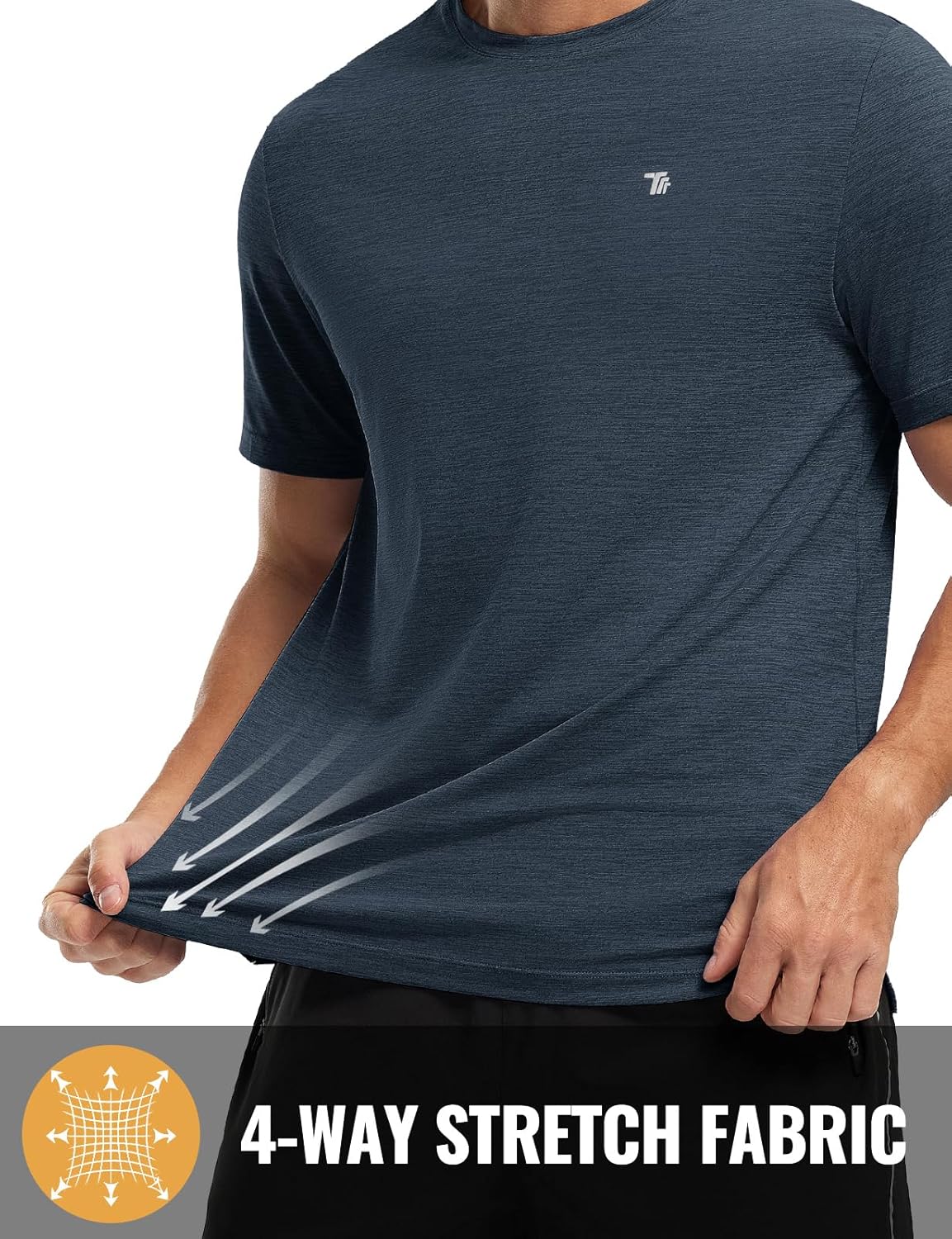 Rdruko Herren Kurzarm Trainingsshirts – Trockene Passform – Feuchtigkeitstransportierend – Für Laufen, Fitnessstudio, aktiven Sport