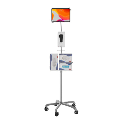 Medical Mobile Stand – CTA Medical Mobile Floor Stand for iPad 7/8/9 Gen 10.2”, 12.9” iPad Pro, 11” iPad Pro, iPad mini, iPad Air 4, Surface Pro X, and Other 7-13" Tablet - White