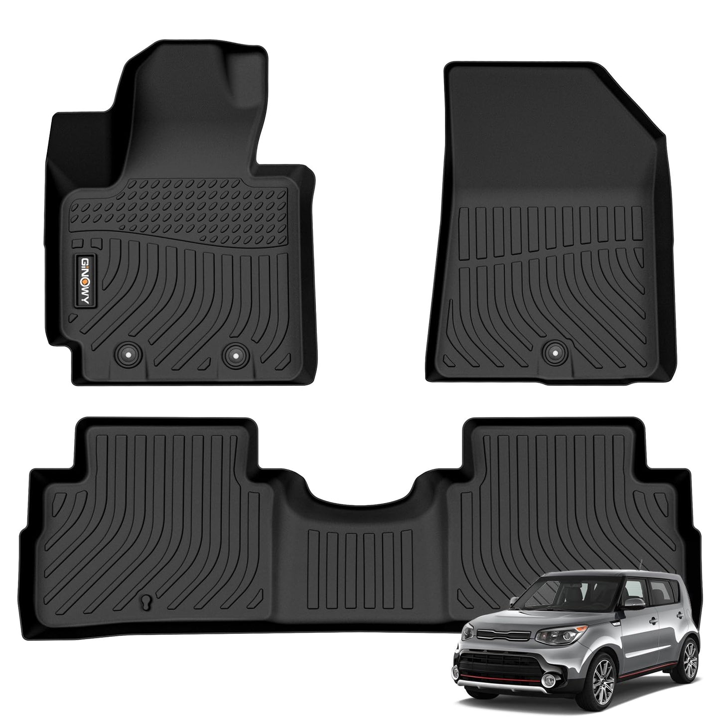 GINOWY-Floor Mats for Toyota 4Runner 1996-2002,1st+2nd Row,TPE All Weather Car Mats Custom Fit Rubber Floor Liners Car Accessories for Toyota 4Runner