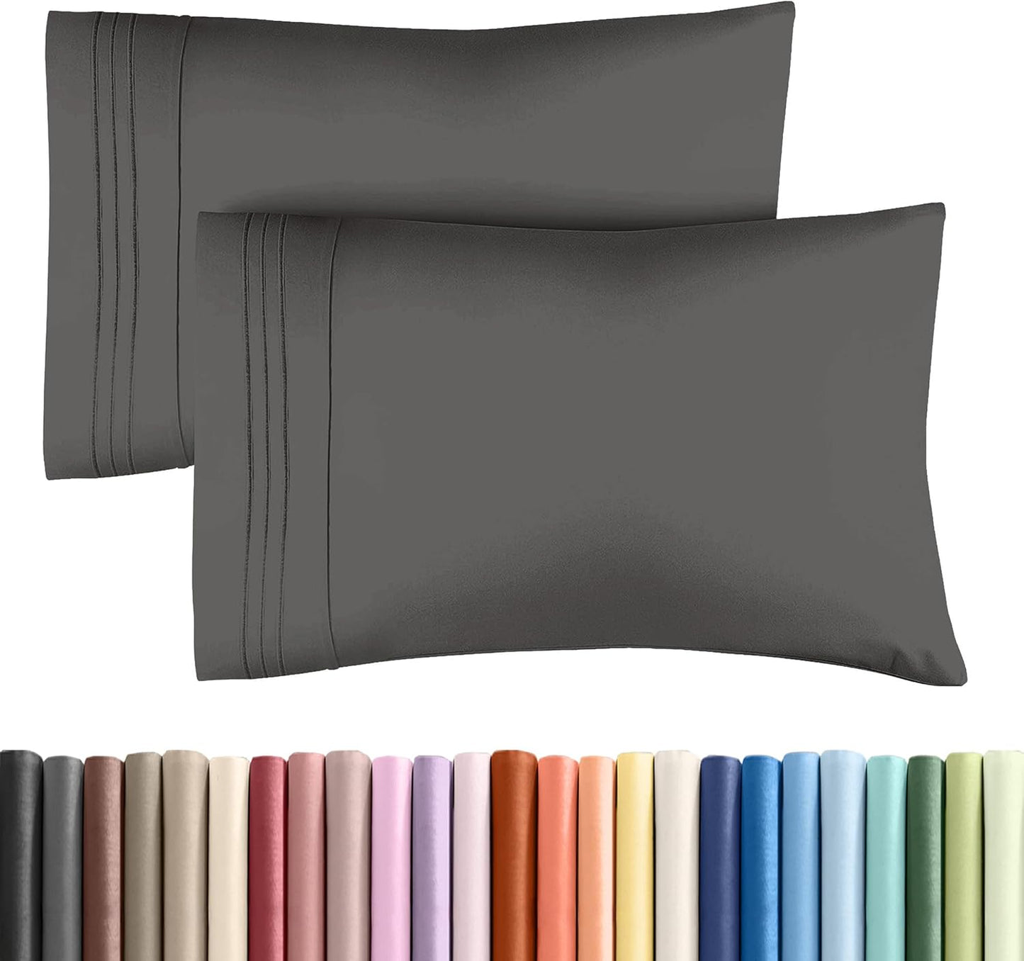 Queen08 - Charcoal2-Pack Pillowcases