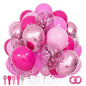 68Pcs Pink and Purple Balloons 12 Inch Metallic Purple Pink Latex Balloon Confetti ballons with Ribbons Party Balloons for Wedding Girls Birthday Baby Shower Decorations.