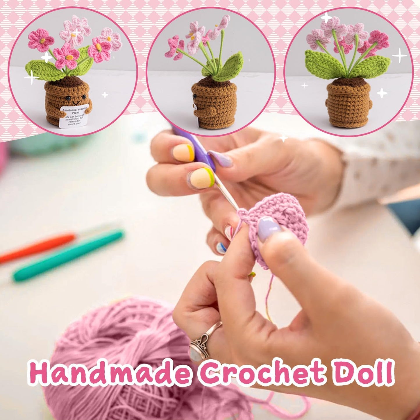 MS ZHENQIAO Handmade Positive Flower Crochet
