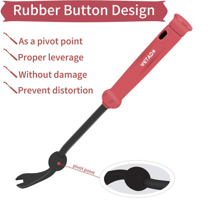 Wetado Trim Removal Tool, Car Upholstery Repair Kit, Car Door Audio Panel Trim Removal Set, Fastener Terminal Remover Tool Set Clips Pry Kit Auto Clip Pliers (8PCS Red)