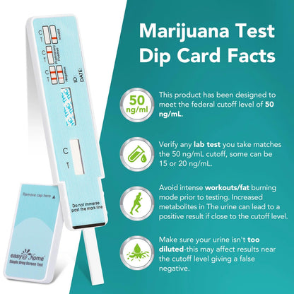 Easy@Home Marihuana Urin-Drogentest-Kit [15er-Pack] - THC-Tests für den Heimgebrauch - Testkits zum Nachweis von Marihuana mit 50 ng/ml Cutoff-Grenzwert #EDTH-114
