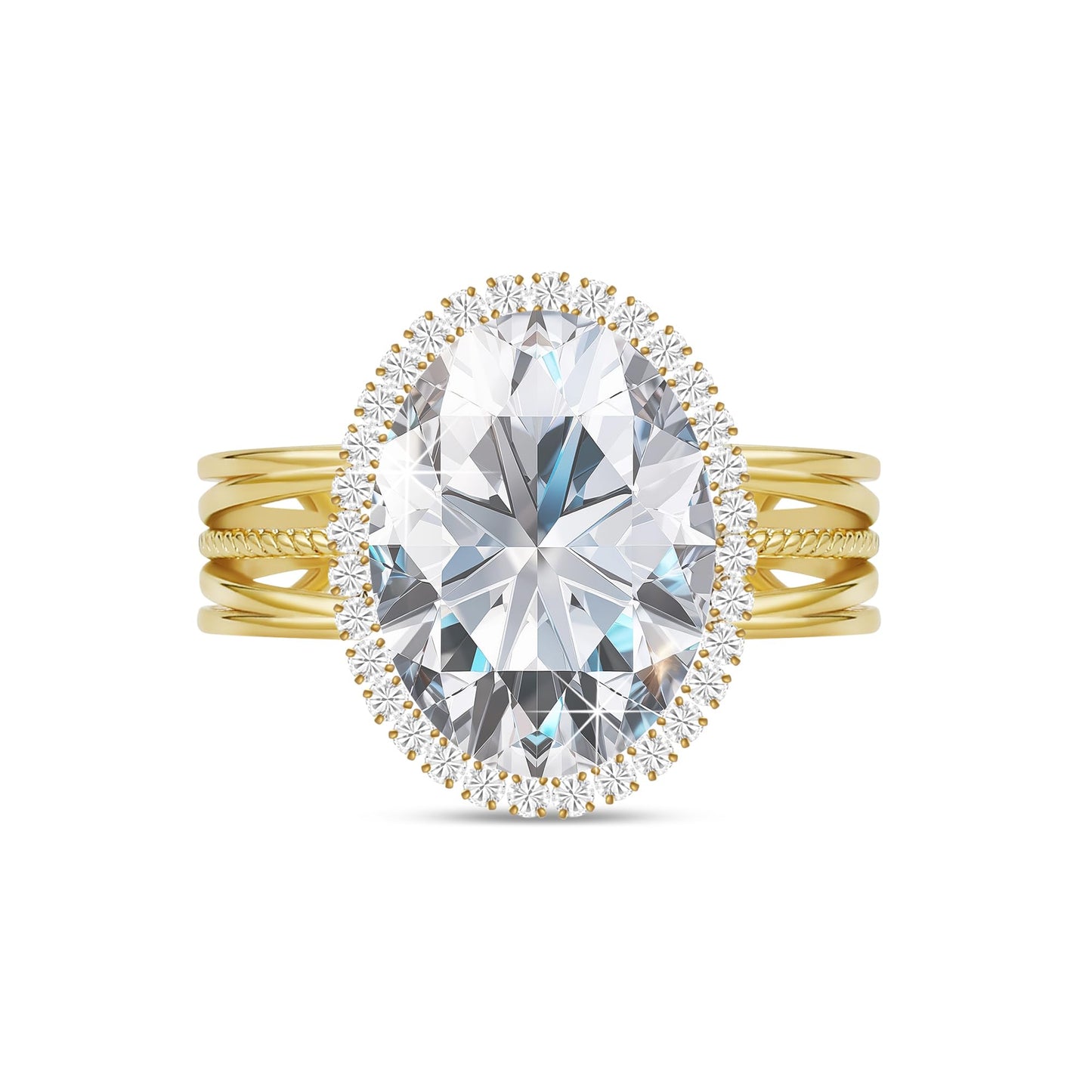 Linawe Birthstone Chunky Adjustable Rings for Women, Gold/Silver/Rose Gold Statement Rings, Imitation Diamond Fake Gemstone Crystal Cocktail Ring, Cubic Zirconia Costume Jewelry