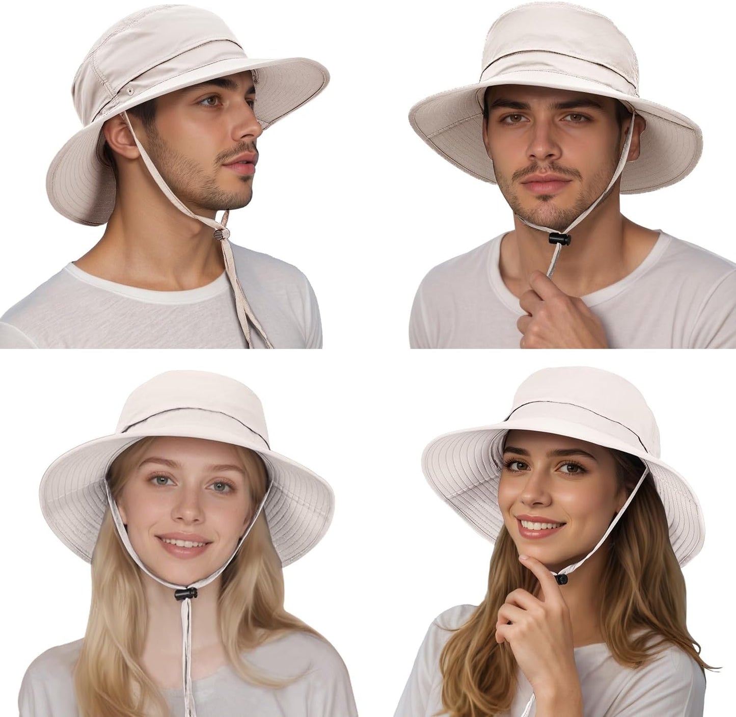 Sonnenhut für Herren und Damen UPF 50+ Schutz – Breiter Krempenhut für Outdoor-Wandern, Wasserabweisender faltbarer Hut zum Angeln