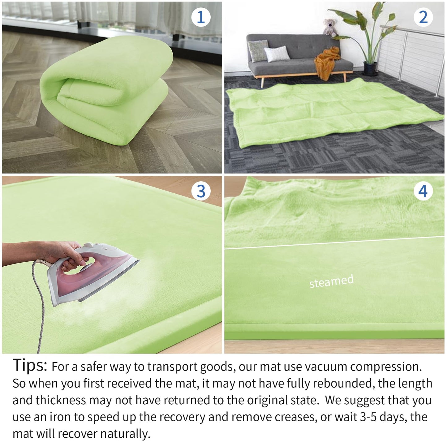 Huloo Sleep Ultra Soft Baby Spielmatte für den Boden, 3,3 cm dicke Elasti-Foam 127x127 cm Laufgittermatte für Kleinkinder, rutschfeste Rückseite, sicher zum Krabbeln und für die Bauchlage, Tatami-Stil (Dunkelgrau)