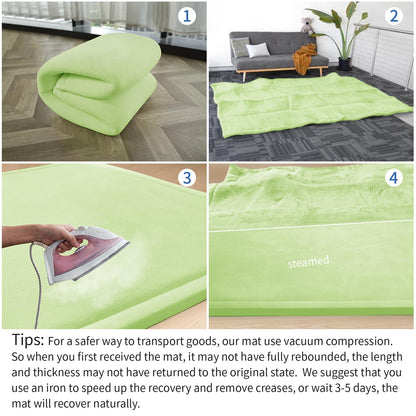 Huloo Sleep Ultra Soft Baby Spielmatte für den Boden, 3,3 cm dicke Elasti-Foam 127x127 cm Laufgittermatte für Kleinkinder, rutschfeste Rückseite, sicher zum Krabbeln und für die Bauchlage, Tatami-Stil (Dunkelgrau)