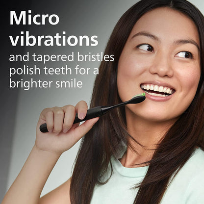 Philips One by Sonicare Ersatzbürstenköpfe, 2er-Pack, Schwarz, Kompatibel mit Philips One elektrische Zahnbürste, BH1022/06