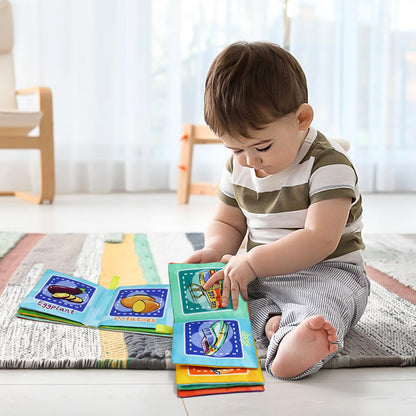 Dr.Rapeti Stoffbücher Babybücher Badebücher 6er-Pack für Babys Kleinkinder Kinder Raschelnd Quietschend Waschbar Beißfest Ungiftig Frühpädagogisch Geschenkbar