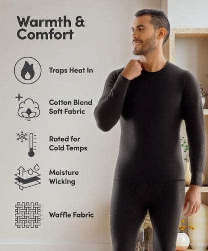 Fruit of the Loom Herren Premium Waffel-Thermo-Unterwäsche lange Unterhose aus recyceltem Material (1er-, 2er-, 3er- und 4er-Pack)