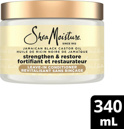 SheaMoisture Jamaican Black Castor Oil Stärke & Aufbau für strapaziertes oder chemisch behandeltes Haar Leave-In Conditioner tierversuchsfreie Haarpflege 340ml