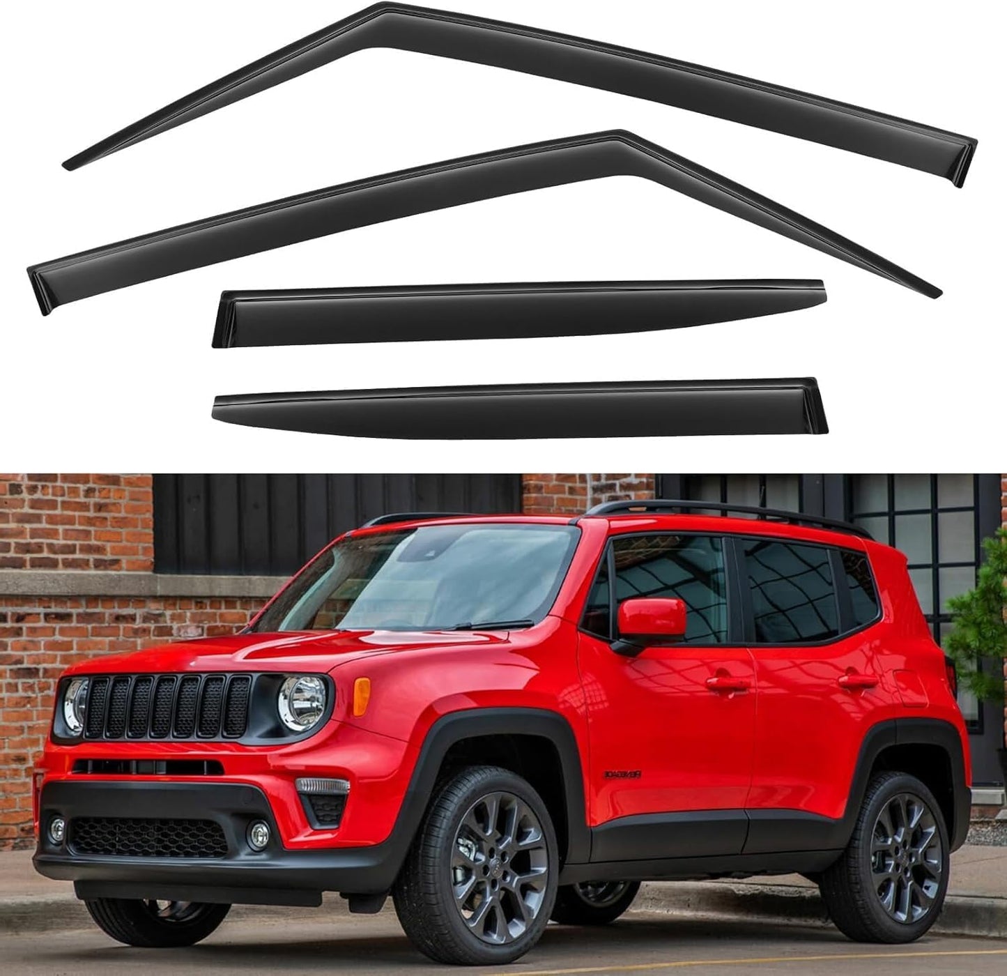 Window Visors Rain Guards for 2015-2026 Ford F150 SuperCrew & 2017-2026 F-150 Raptor F250 F350 F450 F550 Super Duty Crew Cab, Out-Channel Window Vent Deflectors Visors Shades Protectors