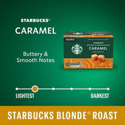 Cápsulas de café con sabor a caramelo Starbucks K-Cup. 10 unidades.