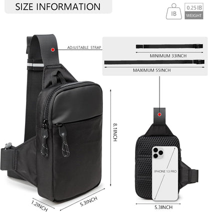 Mini-Slingbag für Damen und Herren, kleine Umhängetasche, lässige, trendige, wasserdichte Brusttasche für Reisen