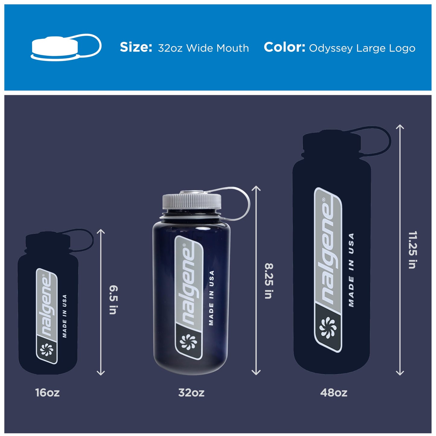 Nalgene 32 oz Wide Mouth Water Bottle | BPA-Free, Durable & Leak Proof, Lightweight Bottle for Hiking & Gym, Work & Travel