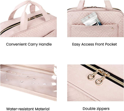 BAGSMART Kulturbeutel Reise-Organizer mit Aufhängehaken, wasserdichte Make-up-Kosmetiktasche für Zubehör, Shampoo, Standardbehälter, Toilettenartikel