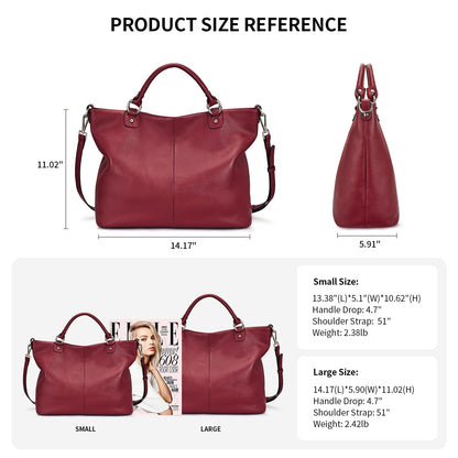 Kattee Damen Weiche Echtleder Tragetasche Schultertasche Handtasche