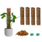 EOX 4 Pcs 24 Inch Plastic Moss Pole for Monstera, Large D Shaped Poles for Climbing Plants Work with Sphagnum Moss, 90 Inch Plant Stake Set of 4, Garden Ties