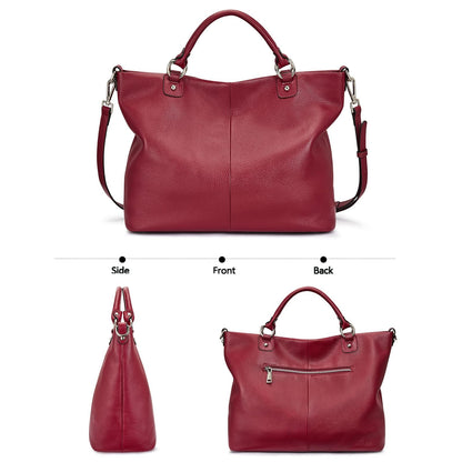 Kattee Damen Weiche Echtleder Tragetasche Schultertasche Handtasche
