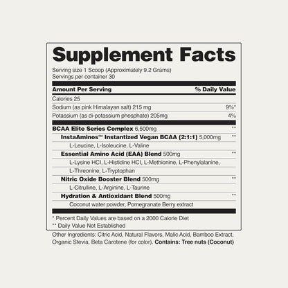 SNAP BCAA Powder Essential Amino Energy Supplement with Nitric Oxide Booster - Watermelon Flavor - Pre Workout Powder, Recovery Supplements Post Workout, Muscle Strength & Performance (30 Servings)