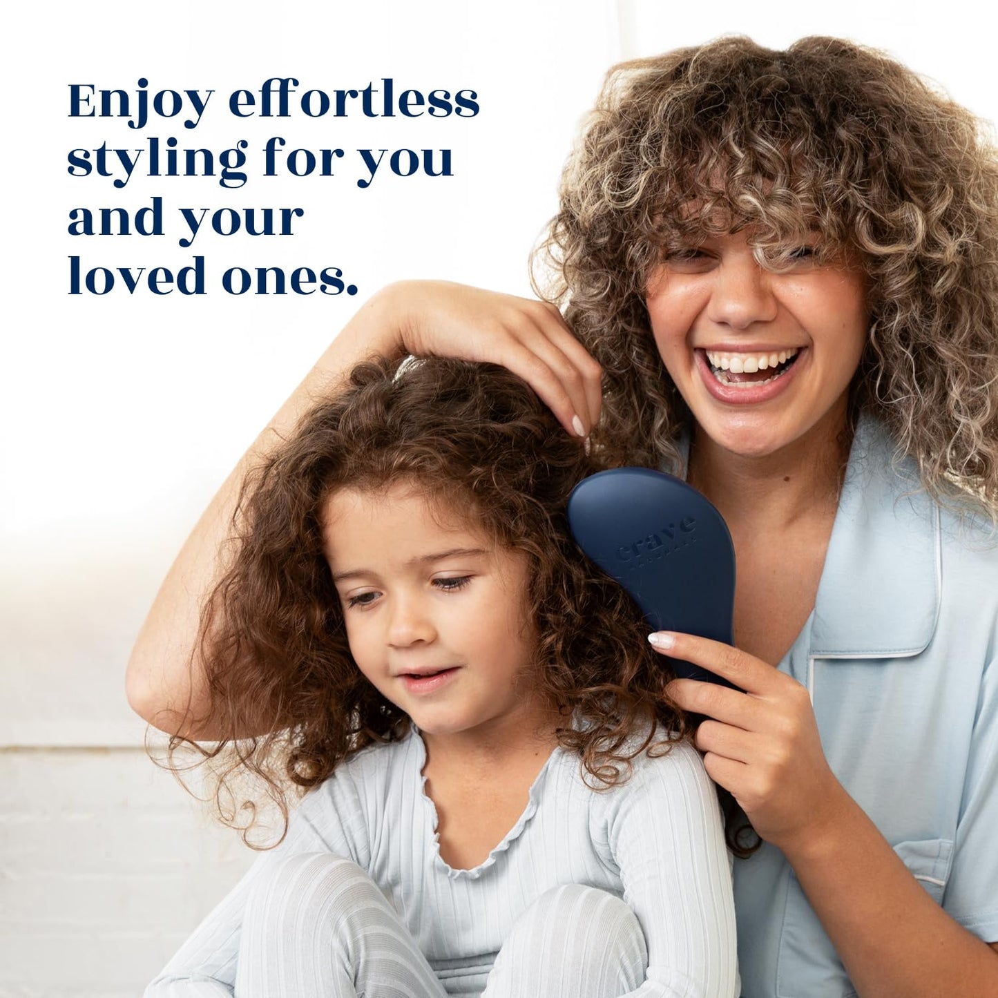 Crave Naturals Glide Thru Entwirrbürste für Erwachsene und Kinder. Entwirrbürste für natürliches, lockiges, glattes, nasses oder trockenes Haar. Haarbürsten für Frauen. Stylingbürste (Blau)