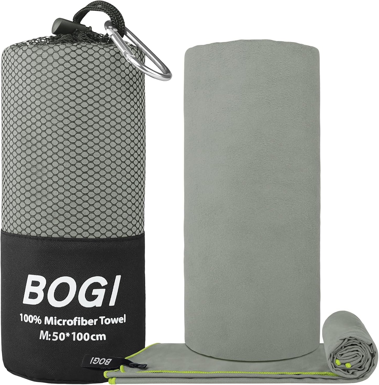 BOGI Mikrofaser Reise-Sporthandtuch – Schnelltrocknendes Handtuch, weiches, leichtes Mikrofaser Campinghandtuch, saugfähiges, kompaktes Reisehandtuch für Camping, Fitnessstudio, Strand, Bad, Yoga, Schwimmen, Rucksacktouren (M:40''x20''-Dunkelblau)