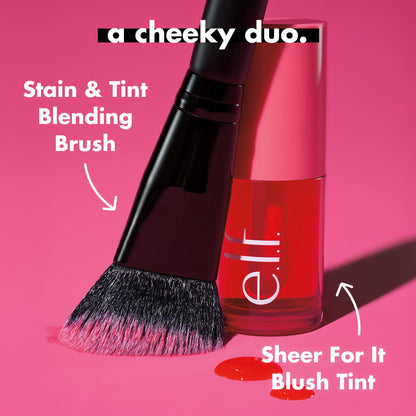 e.l.f. Sheer For It Blush Tint, vielseitig, langanhaltendes Lippen- & Wangen-Make-up, kreiert ein natürlich frisches Finish, vegan & tierversuchsfrei, Plums Up