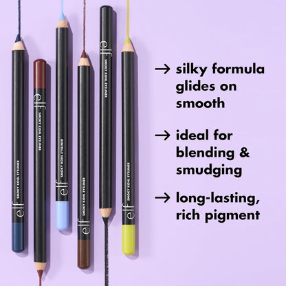 e.l.f. Smoky Kohl Eyeliner, Augenstift für langanhaltende, ausdrucksstarke, hochpigmentierte Make-up-Looks, vegan & tierversuchsfrei, Black Velvet