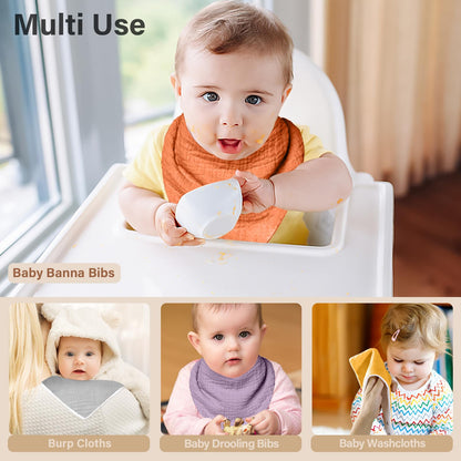 NISXABEBE Musselin-Baby-Lätzchen, 6er-Pack, Baby-Bandana-Spucktücher aus 100 % Baumwolle für Jungen und Mädchen, unifarbene Lätzchen für Spucken und Zahnen (Jungen)