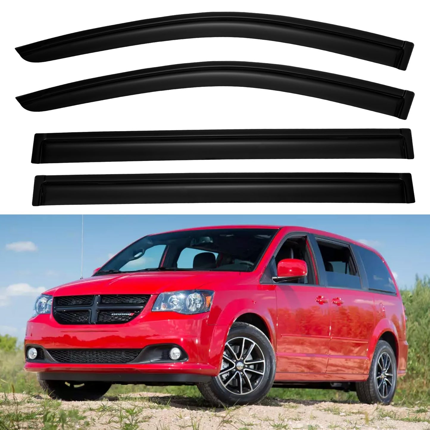 Window Visors Rain Guards for 2015-2026 Ford F150 SuperCrew & 2017-2026 F-150 Raptor F250 F350 F450 F550 Super Duty Crew Cab, Out-Channel Window Vent Deflectors Visors Shades Protectors