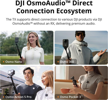 DJI Mic Mini (2 TX + 1 RX + Ladescase), Kabelloses Lavalier-Mikrofon für Kamera/iPhone/Android, Ultraleicht, Detailreicher Klang, 48h Nutzung, Geräuschunterdrückung, Automatische Begrenzung, Vlog, Streaming