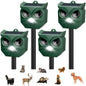 4 Pack Ultrasonic Animal Repeller with LED Strobe Lights - Outdoor Solar Powered for Squirrels, Deer, Raccoons, Rabbits, Skunks, Cats, Dogs - Protects Garden, Yard, Lawn, Farm & Crops
