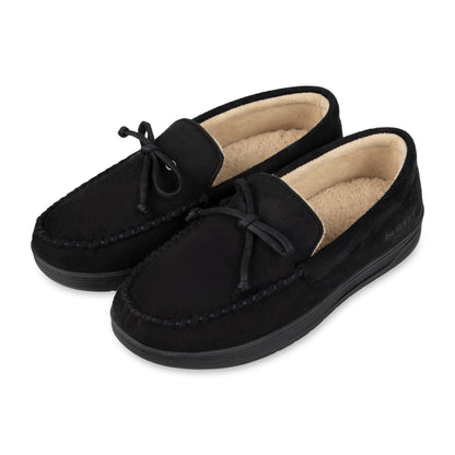 isotoner Men's Slip-on Indoor/Outdoor Microsuede Memory Foam Comfort Moccasin Slippers